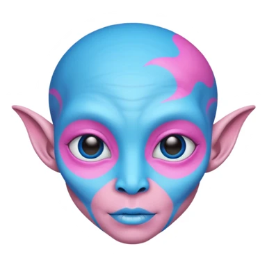 alien living in desert, pink/blue colorful, accessories, just face  sticker