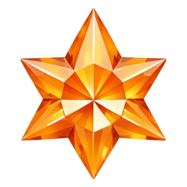 orange diamond in the shape of a five-pointed star sticker