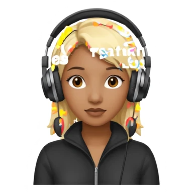 blonde black woman wearing headphones sticker