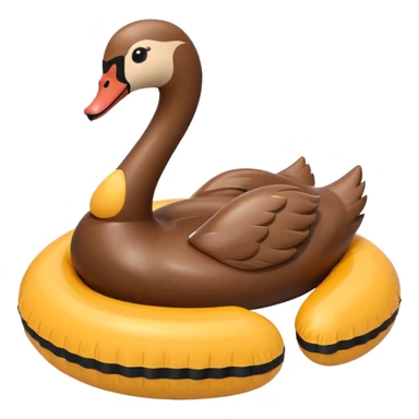 Brown swan floatie inner tube sticker