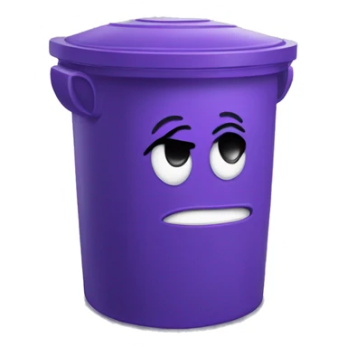 purple dust bin, crying out of laughter sticker