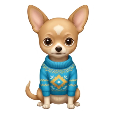 Tan chihuahua wearing a sweater sticker