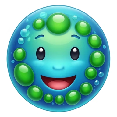 Happy bacteria emoji sticker