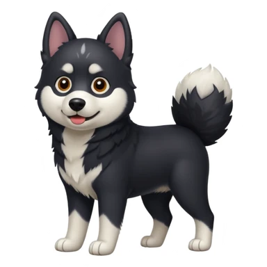 Create a black husky emoji sticker