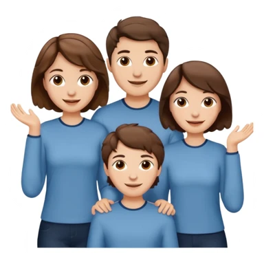 Throuple two women with short wavy brown hair, male with short brown hair sticker