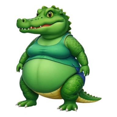 Female alligator with the humanoid fat chubby body sticker