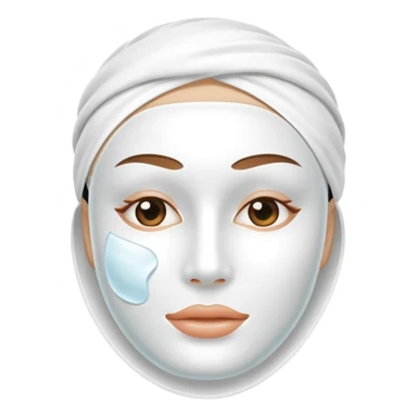 a white skincare beauty mask pack for face, without real face sticker