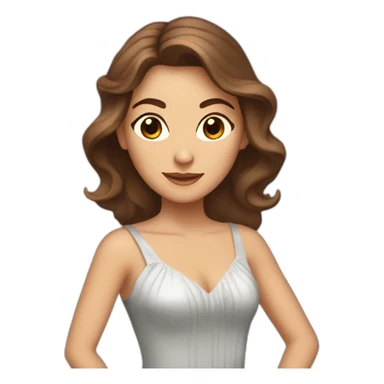 a brown-haired woman with long hair, brown eyes, who dances ballroom dancing sticker