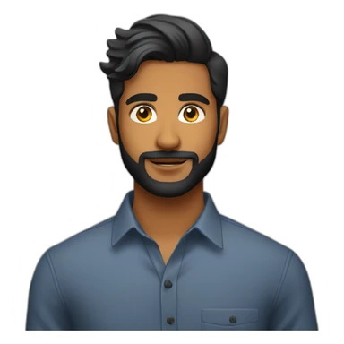 sri lankan 25 year old handsome and stylish guy with a beard and no smile sticker