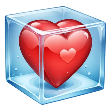 a heart in a frozen cube sticker