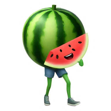 Watermelon with walking legs sticker