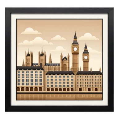 london in browns and beige sticker