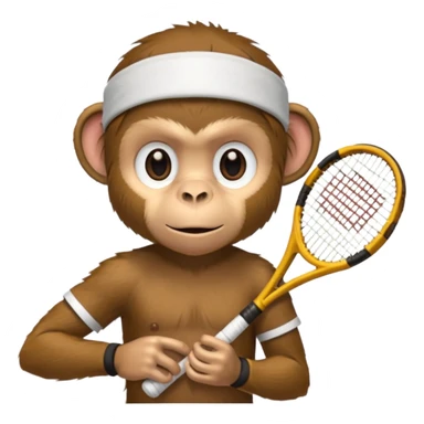 monkey playing tennis sticker