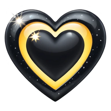 black heart with sparkles sticker