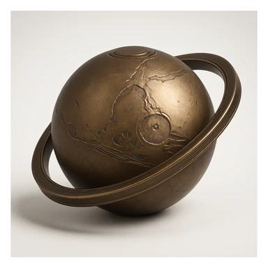 bronze Mars, stylized with orbit ring, metallic, no text sticker