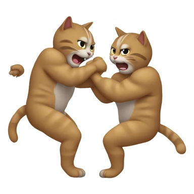 2 cats wrestling  sticker