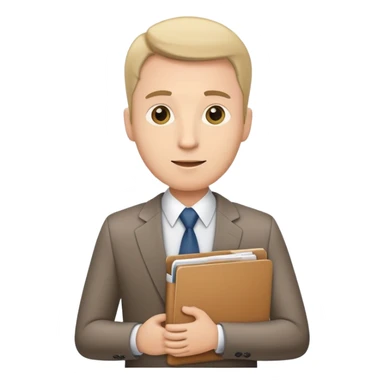 business man with file folder and documents sticker