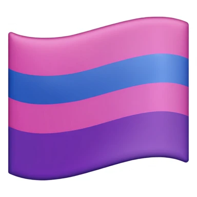A bisexual flag with three color 🩷💜💙 like the same exact color and three colon like this 🇦🇲 but with the color of the heart sticker