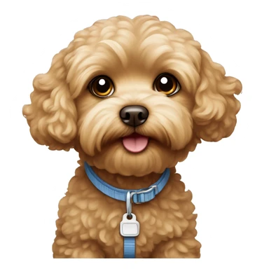 Brown Maltipoo ready for a walk with blonde girl sticker