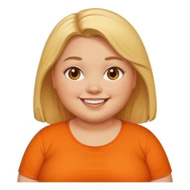 fat girl with orange shirt sticker