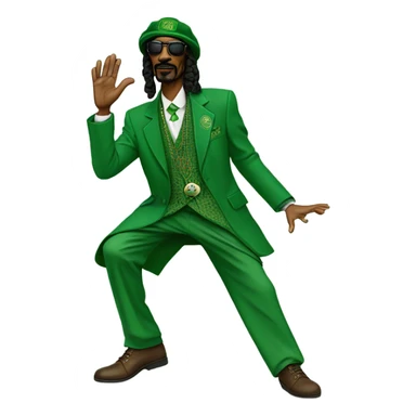 Snoop dog crip walking in Irish attire sticker
