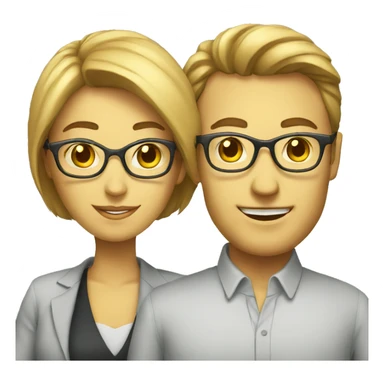 two investors man and woman sticker