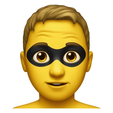 yellow emoji with black face paint under eyes sticker