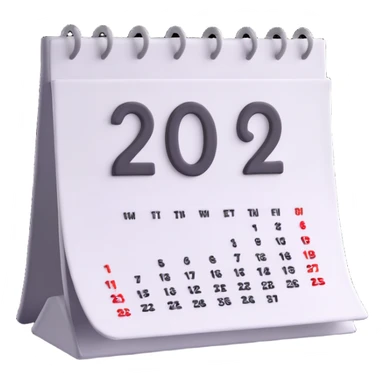 white calendar with just the number 2025 sticker