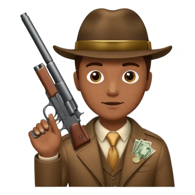 Mafia holding gun and money sticker