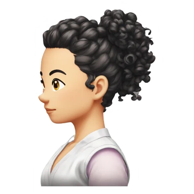 dragon ball curly hair bun ai designer girl sticker