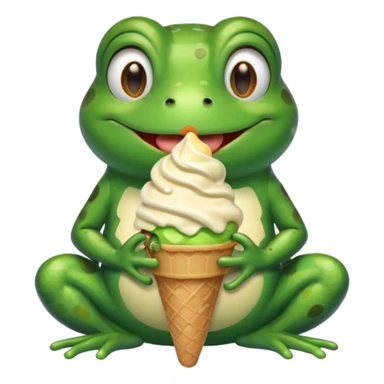 dondurma yiyen kurbağa sticker