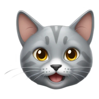 Grey cat who makes a finger of honor sticker