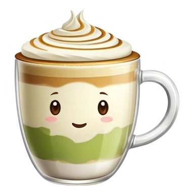 pistachio latte with latte art sticker