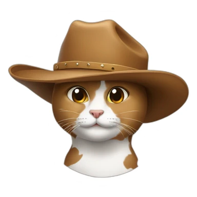 Un chat avec un chapeau de cow-boy sticker
