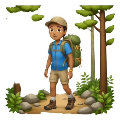 man with backpack and hiking clothes, full body sticker
