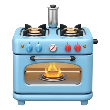 Cute toy stove, single burner only which is empty front view.
BabyBus - style 2.5D soft shading, bright pastel colors. 
Rounded chunky toy shape, simple details.
Even studio lighting, NO harsh light, NO realism, NO textures.
Smooth matte surface, no outlines, no strokes.
Clean background. sticker