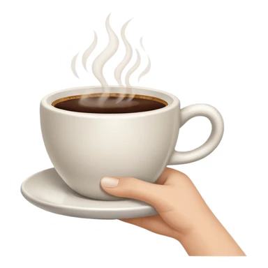 a white hand holding a cup of coffee but just the hand and the cup sticker
