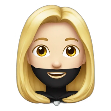 Happy-White-girl—face-black-cape-costume sticker