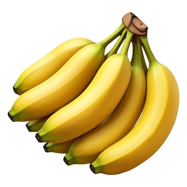 Cinematic bright yellow bananas, smooth peel with gentle curves, slightly ripened, stacked in a charming bunch, warm glowing background, soft and inviting. sticker