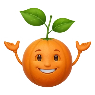 Muscle Orange Fruit Character sticker