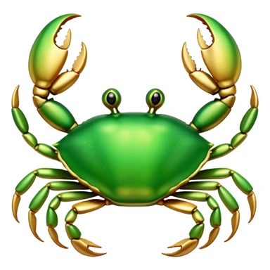 Cute green and gold crab pendant  sticker