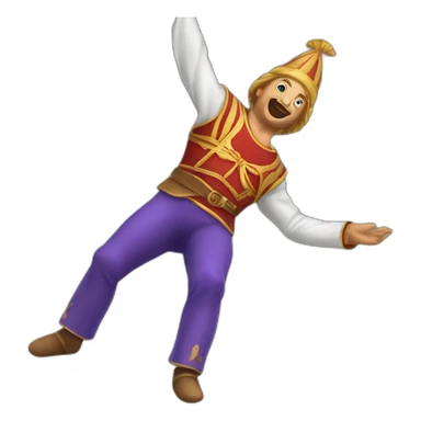 medieval circus acrobat doing a backflip sticker