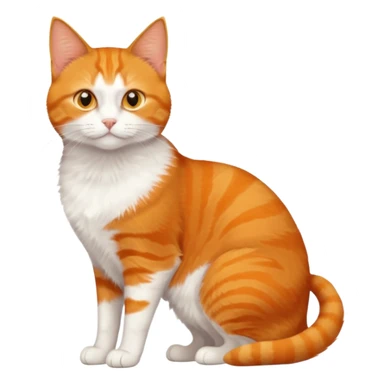 full body orange domestic shorthair slim cat with yellow/orange eyes with a white triangle on his nose sticker