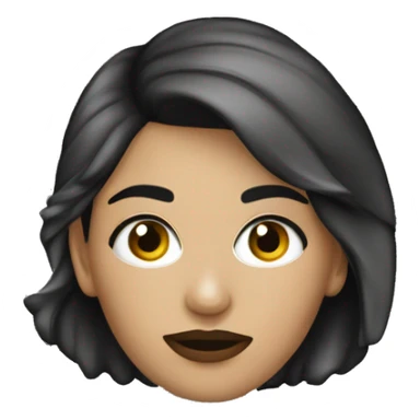 Mujer joven con el cabello lacio y corto de color negro. labios gruesos ojos marrones de tez blanca y su tono frio sticker