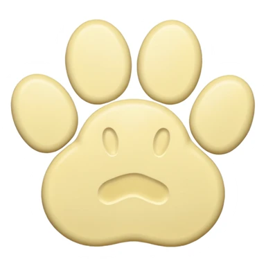 a pale pastel yellow pawprint sticker
