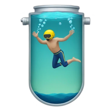 A man diving with double tanks sticker