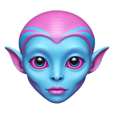 alien living in desert, pink/blue colorful, accessories, just face  sticker