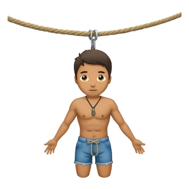 Man hanging in a rope  sticker