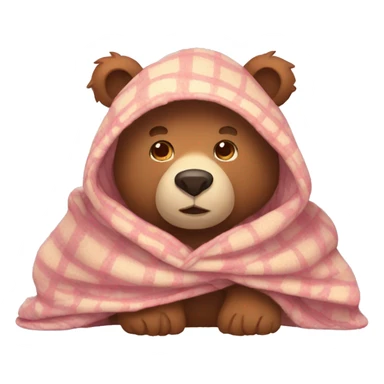 bear cozy in blanket sticker