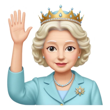 Queen Elizabeth waves in pastel clothes sticker